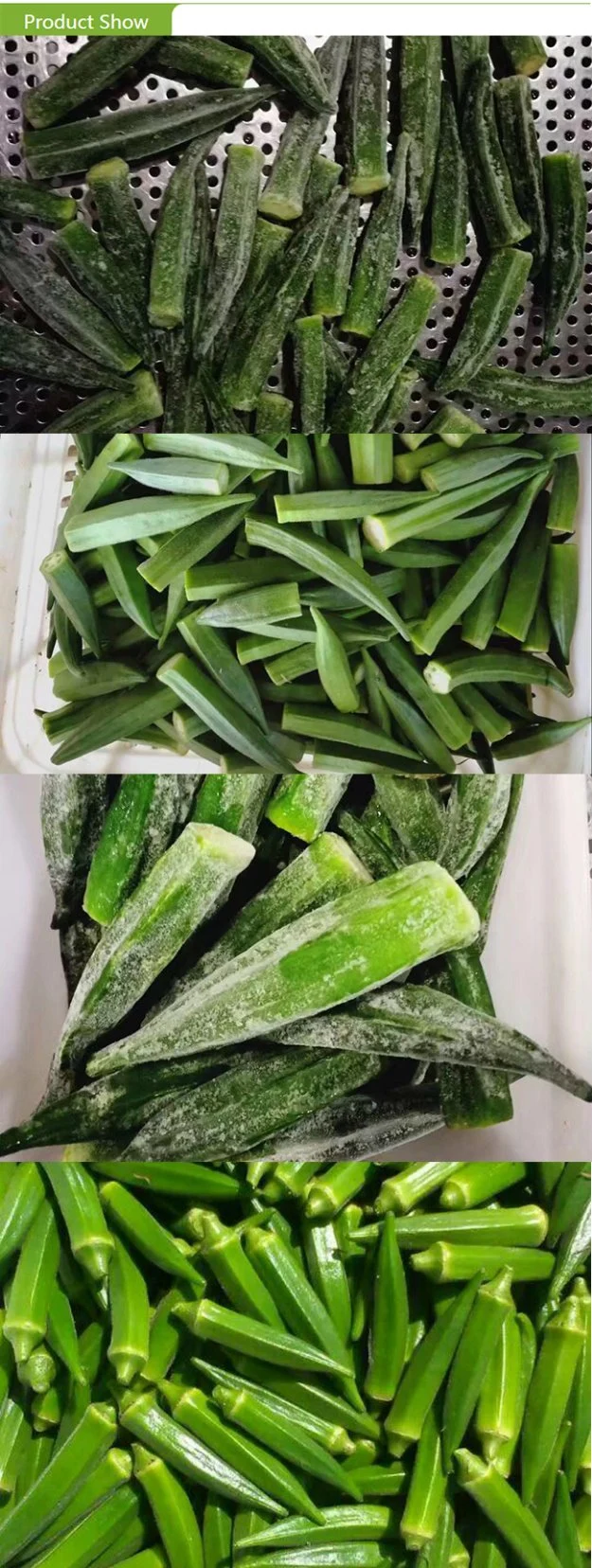 China Frozen IQF Whole Green Okra with Premium Quality